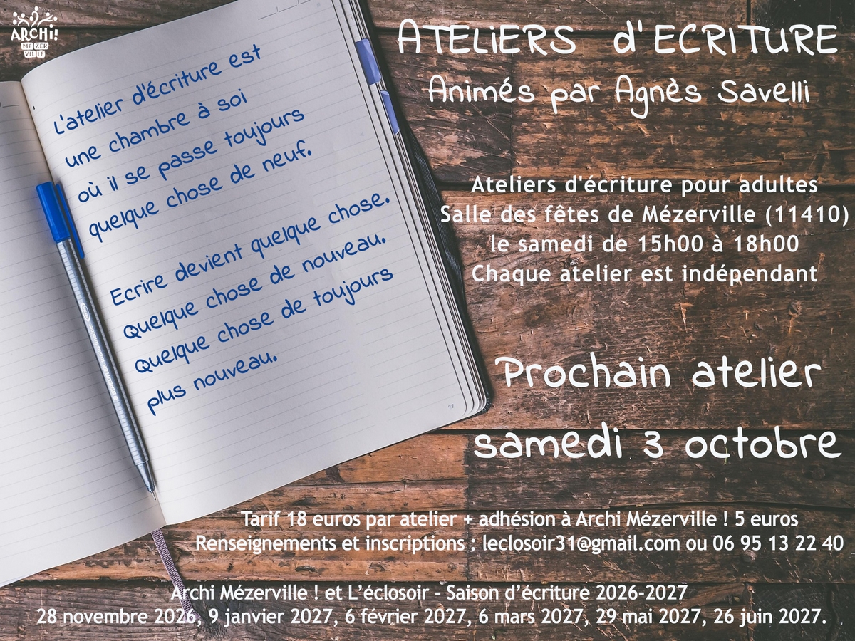 ATELIERS D'ÉCRITURE